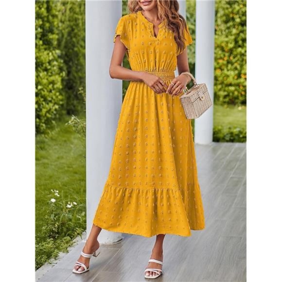 Swiss Dot Layered Flutter Sleeve Shirt